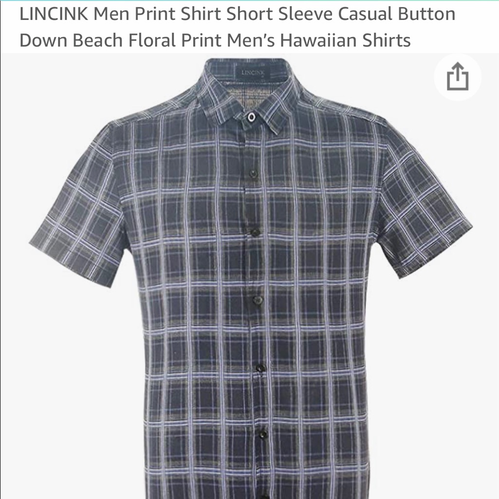 Mens Navy Plaid Short Sleeve Shirt 100
